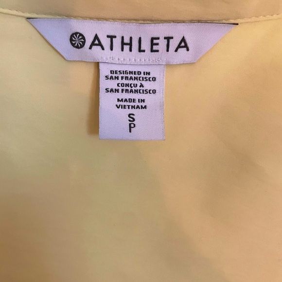 Athleta Midday Cropped Shirt Performance Poplin Citron Yellow Small - Picture 5 of 8